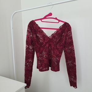 GUESS Mesh/Lace Top